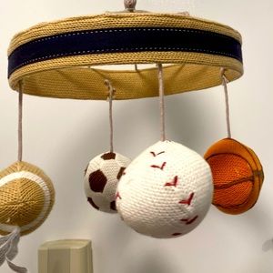 Sports themed mobile for crib